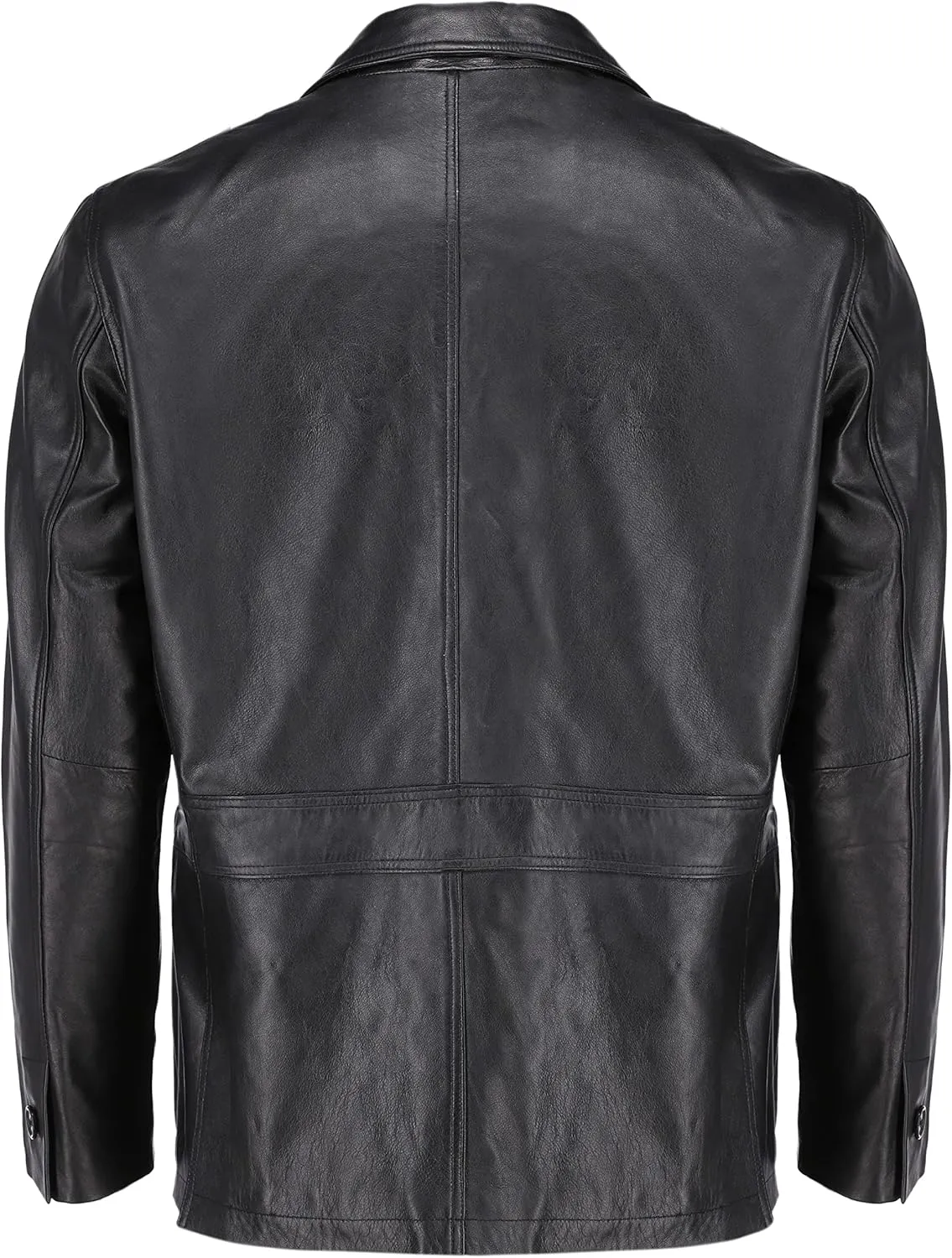 Jild Lambskin Leather Jacket Men Casual Coat  Notched Collar Classic Bonds Style Ultimate Leather Blazer for Men