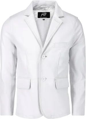 Jild Lambskin Leather Jacket Men Casual Coat  Notched Collar Classic Bonds Style Ultimate Leather Blazer for Men