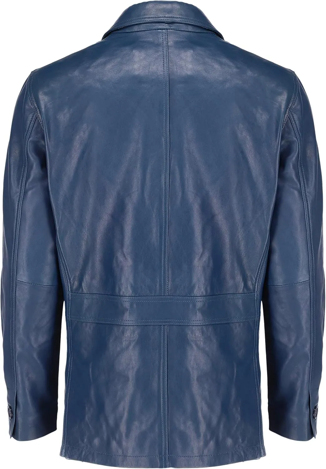 Jild Lambskin Leather Jacket Men Casual Coat  Notched Collar Classic Bonds Style Ultimate Leather Blazer for Men