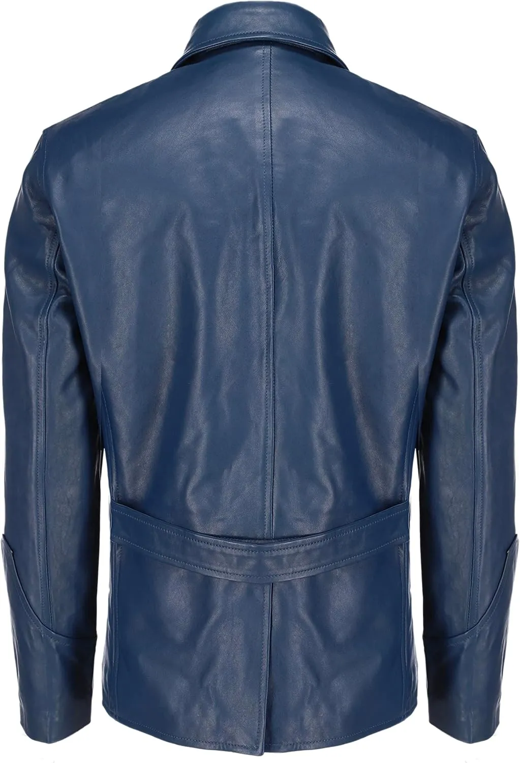 Jild Lambskin Leather Jacket Men Casual Coat  Notched Collar Classic Bonds Style Ultimate Leather Blazer for Men