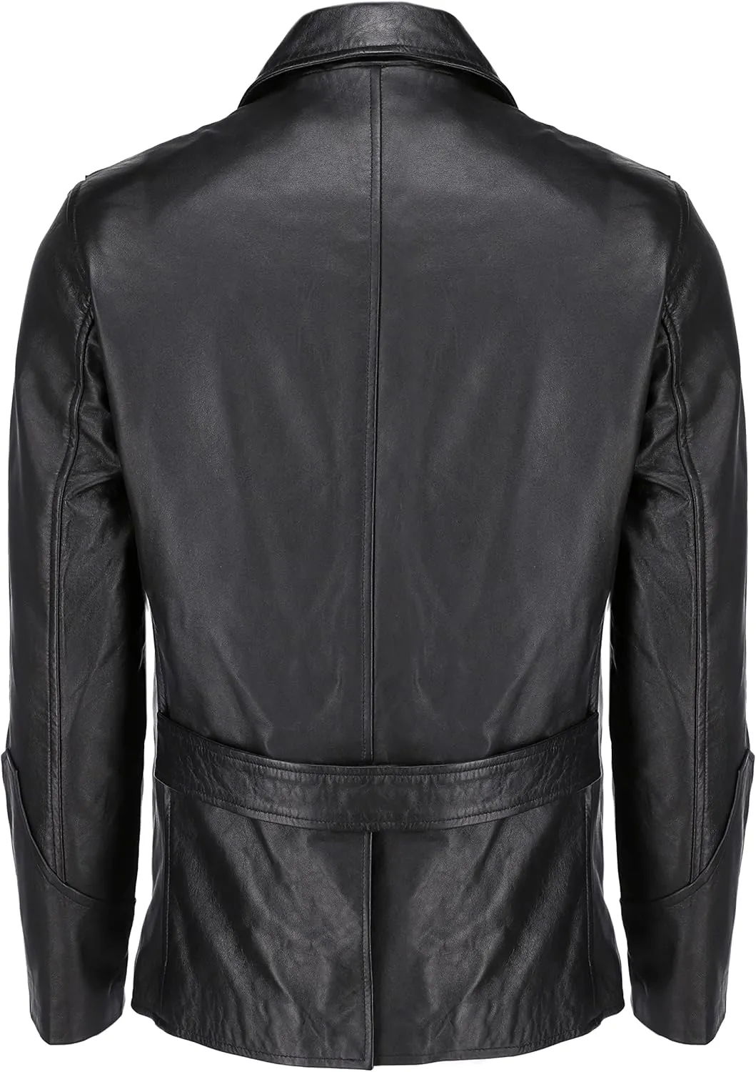 Jild Lambskin Leather Jacket Men Casual Coat  Notched Collar Classic Bonds Style Ultimate Leather Blazer for Men