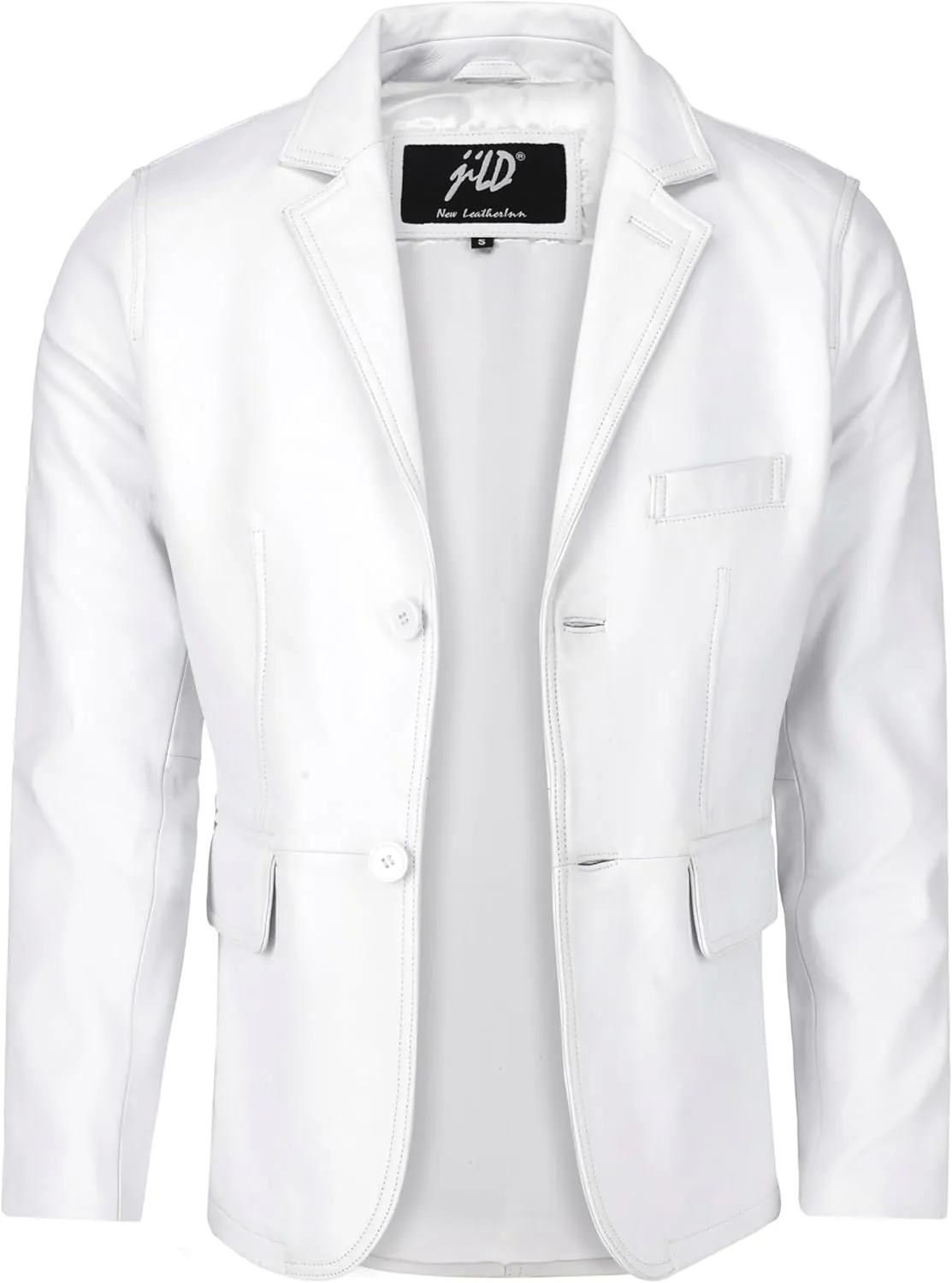 Jild Lambskin Leather Jacket Men Casual Coat  Notched Collar Classic Bonds Style Ultimate Leather Blazer for Men