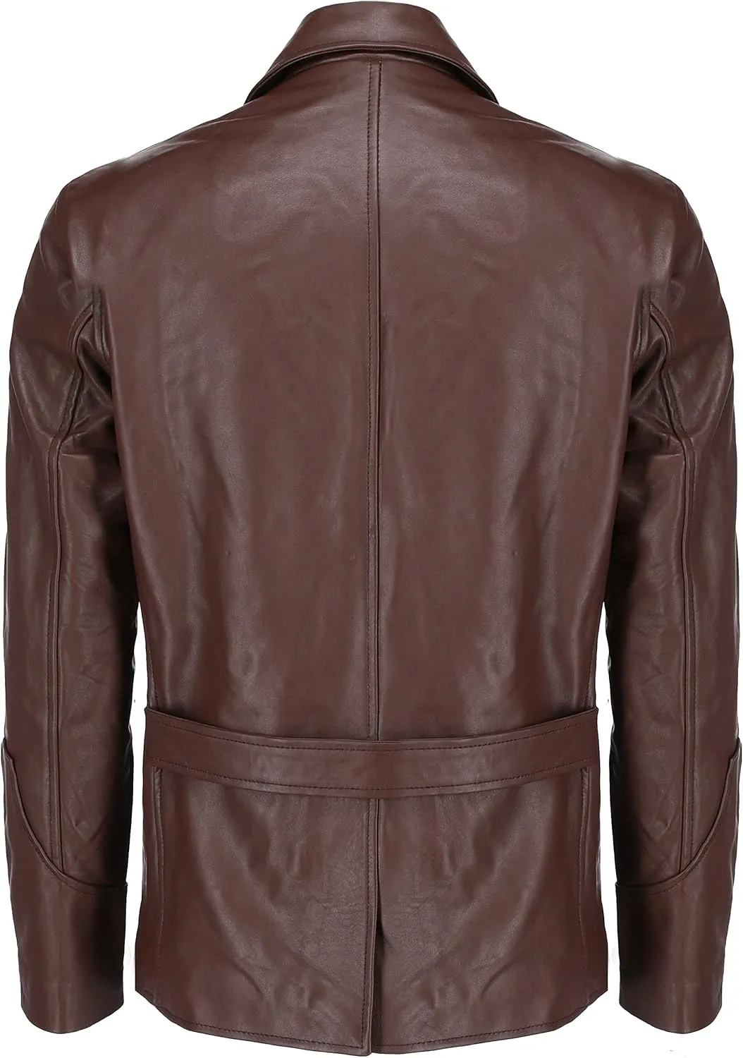 Jild Lambskin Leather Jacket Men Casual Coat  Notched Collar Classic Bonds Style Ultimate Leather Blazer for Men