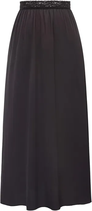 Kate Kasin Half Slips for Women Anti-Static Satin Underskirt Full Length Nude Skirt Lace Trim Short Slips for Under Dresses