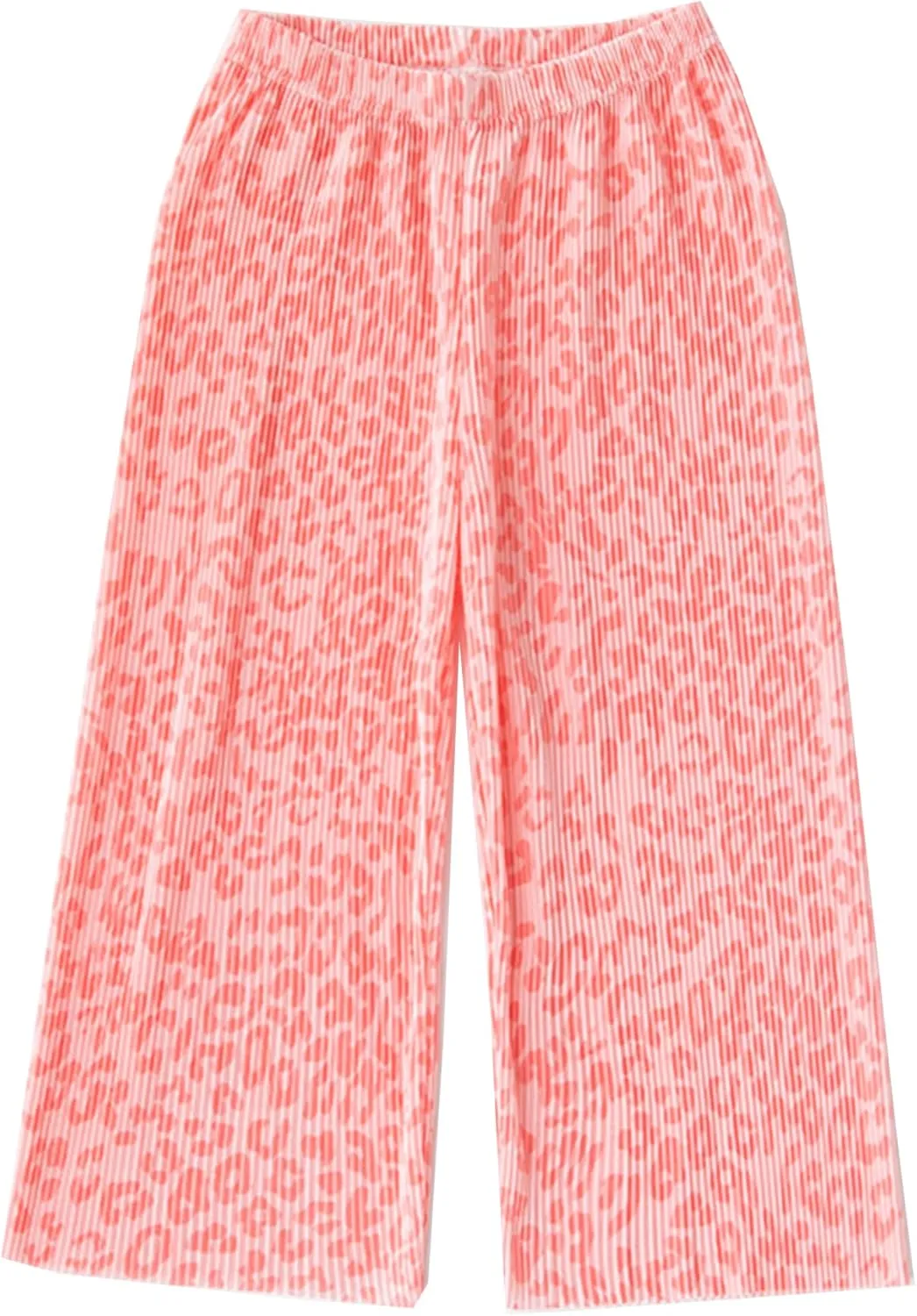 Kiench Girls Wide Leg Palazzo Pants Pleated Silky Flowy Trousers Cute Print
