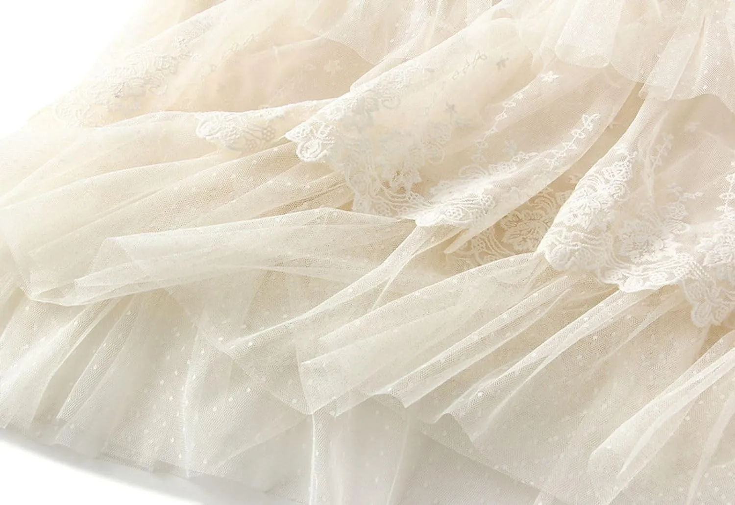 Lace Tulle Skirts Elegant Multi-Layer Midi Skirt for Women Weddings Parties A-Line Skirts 2025 Summer Clothes