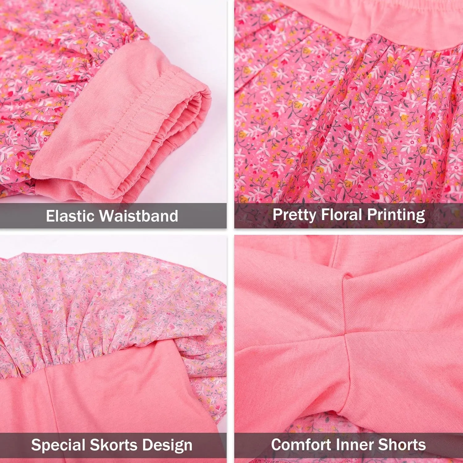 LittleSpring Girls Summer Outfits for Girl Floral Tank Tops and Shorts Casaul Set