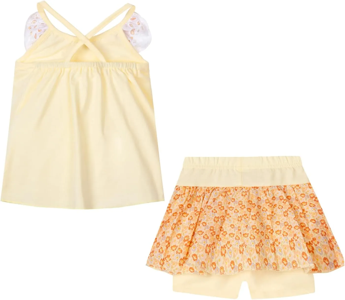 LittleSpring Girls Summer Outfits for Girl Floral Tank Tops and Shorts Casaul Set