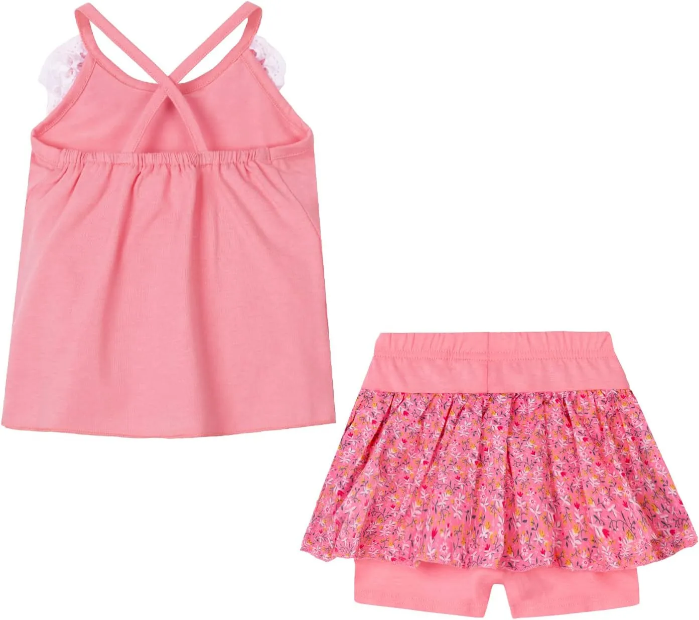 LittleSpring Girls Summer Outfits for Girl Floral Tank Tops and Shorts Casaul Set