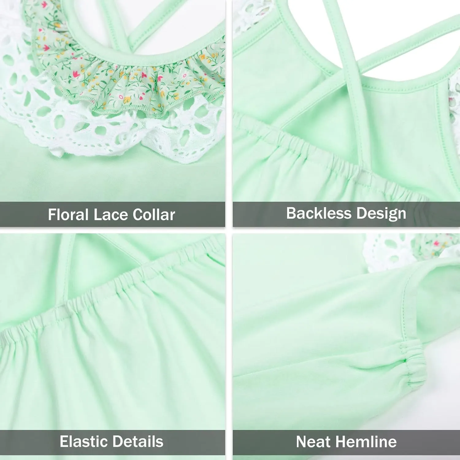 LittleSpring Girls Summer Outfits for Girl Floral Tank Tops and Shorts Casaul Set