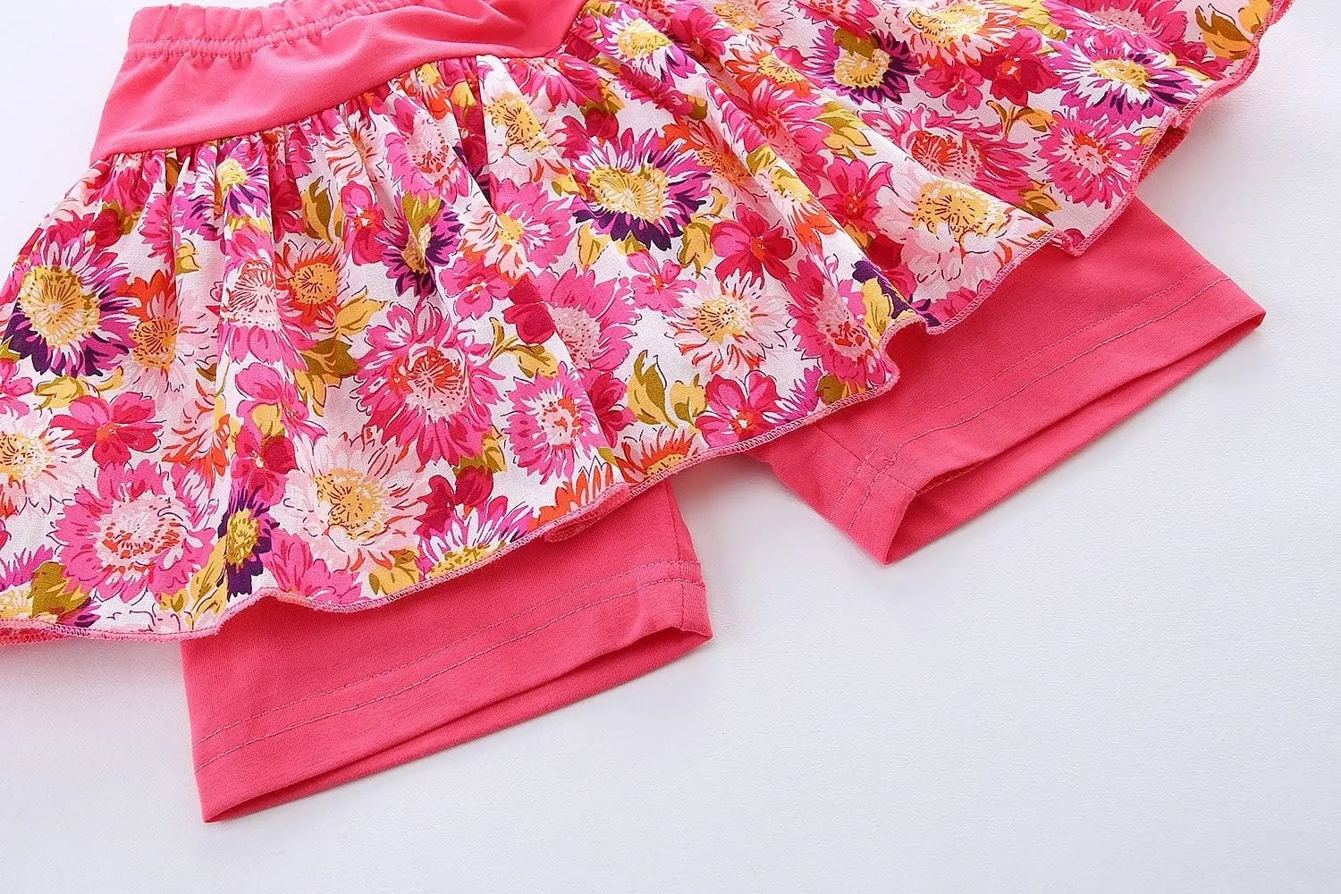 LittleSpring Girls Summer Outfits for Girl Floral Tank Tops and Shorts Casaul Set