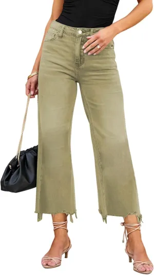 LOLONG High Waisted Flare Jeans for Women Casual Bell Bottom Denim Pants