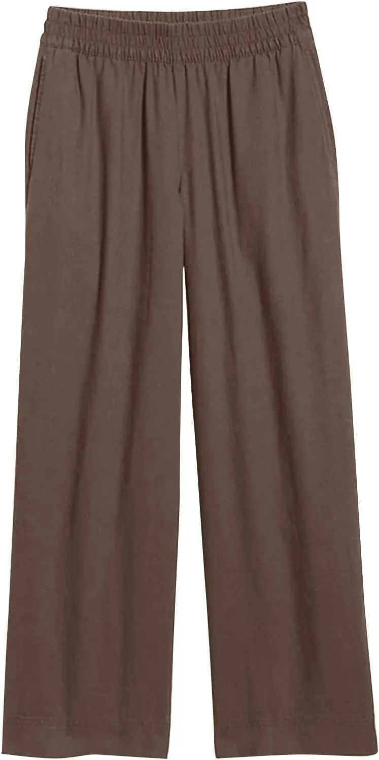 Long Palazzo Pants for Women Outfits 2025 Flowy Pants with Pockets High Waist Slim Lightweight Solid Straight Leg Sweatpants