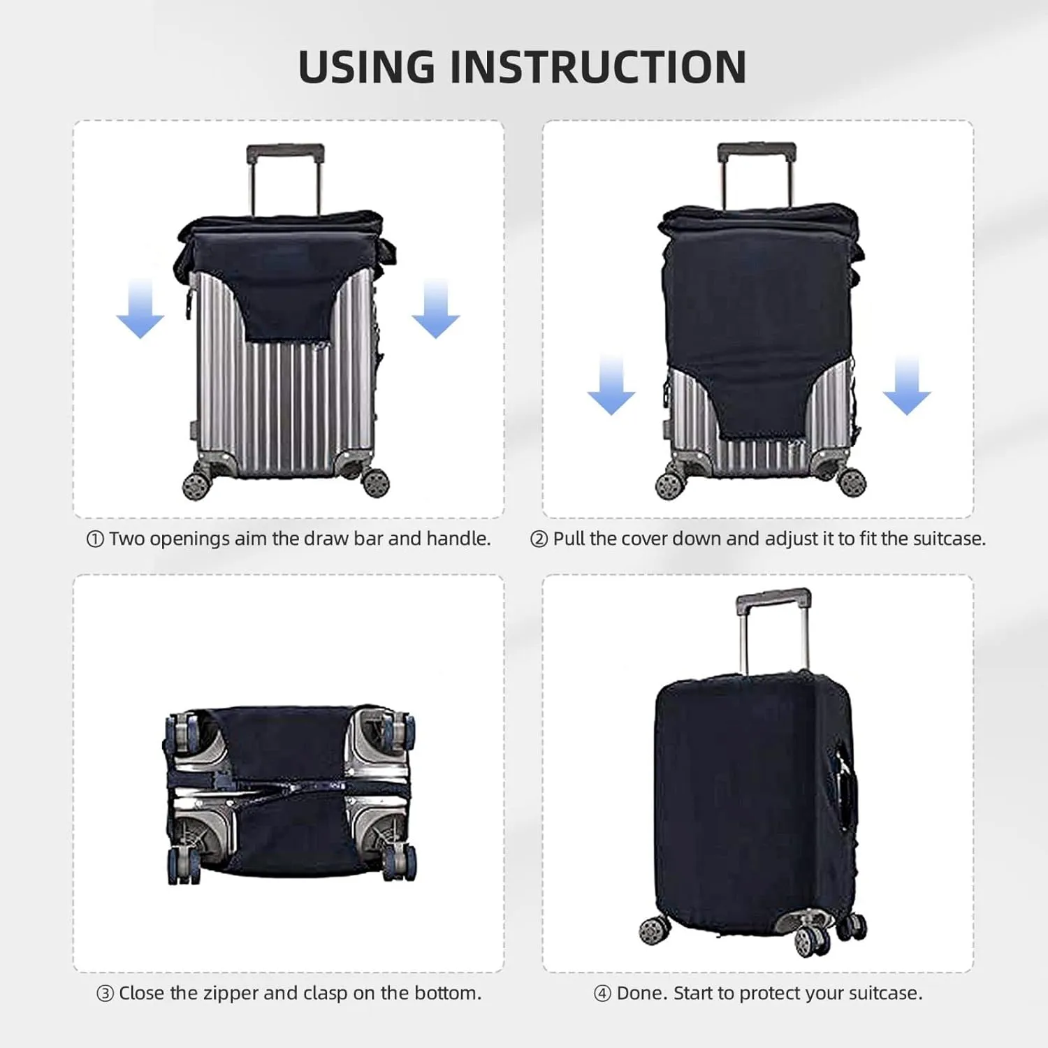 Luggage Cover Personalized Suitcase Covers For Luggage With Photo Text Scratch Resistant Suitcase Cover For Travel BusinessGradient Style 1Small