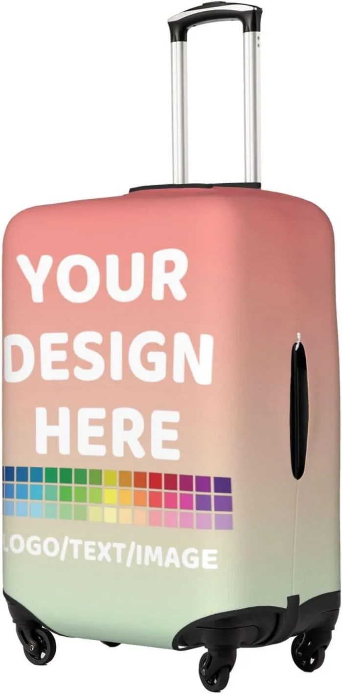 Luggage Cover Personalized Suitcase Covers For Luggage With Photo Text Scratch Resistant Suitcase Cover For Travel BusinessGradient Style 1Small