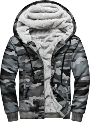 MACHLAB Men's Pullover Winter Workout Fleece Hoodie Jackets Full Zip Wool Warm Thick Coats