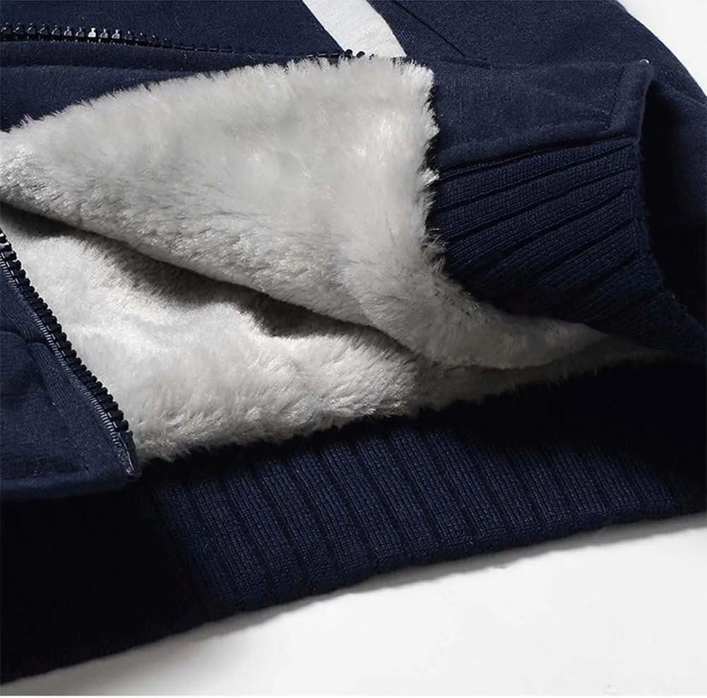 MACHLAB Men's Pullover Winter Workout Fleece Hoodie Jackets Full Zip Wool Warm Thick Coats