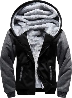 MACHLAB Men's Pullover Winter Workout Fleece Hoodie Jackets Full Zip Wool Warm Thick Coats