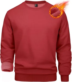 MAGCOMSEN Men's Crewneck Sweatshirt Long Sleeve Casual Warm Fleece Pullover