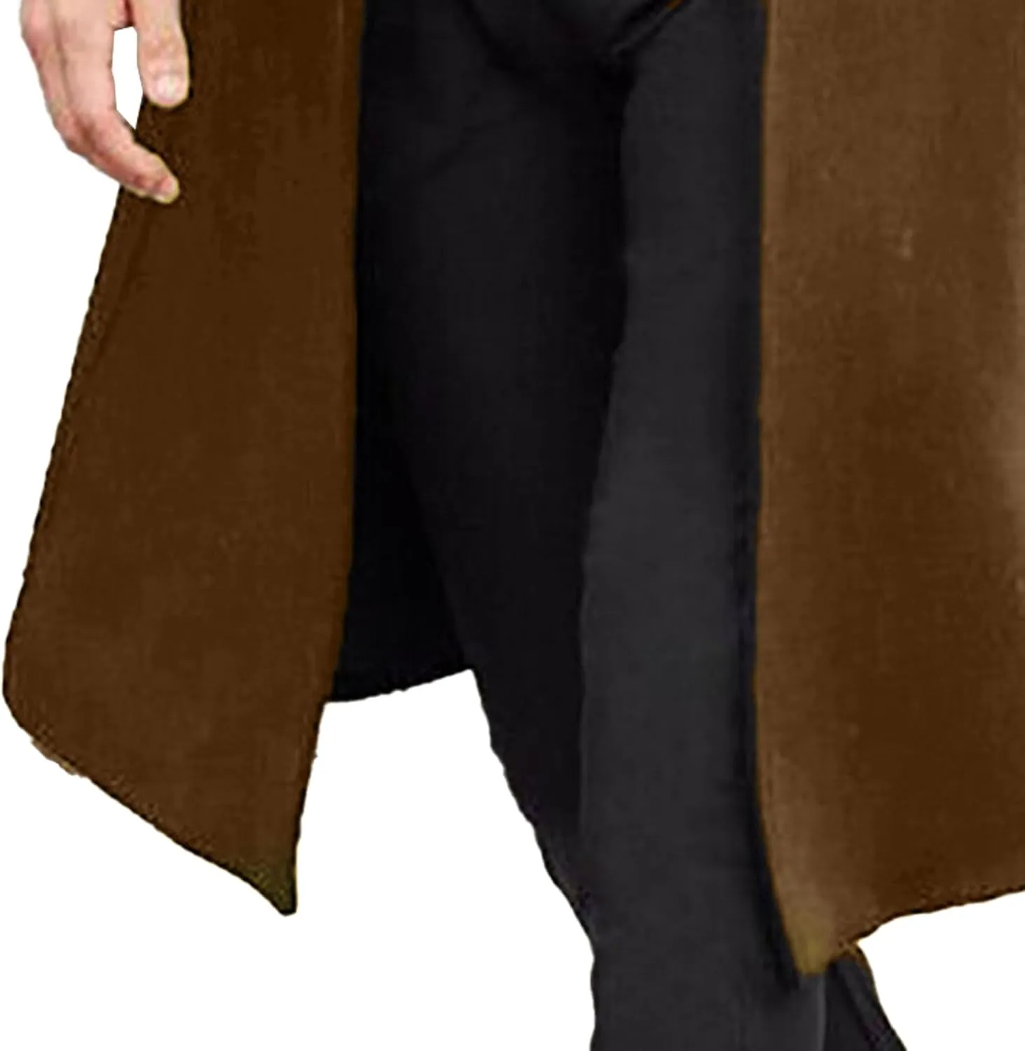 Maiyifu-GJ Men's Single Breasted Wool Blend Pea Coat Winter Thick Slim Fit Trench Coats Long Warm Classic Business Coat