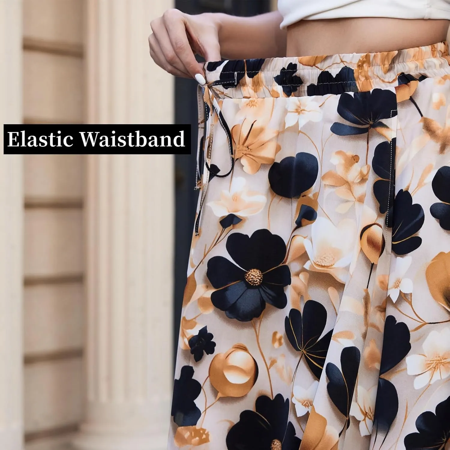 Maxi Skirts for Women with Pockets Long Midi Length Casual Skirt for Beach Party Holiday