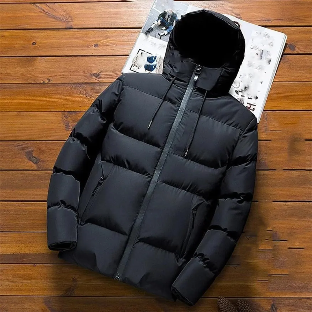 Men Hooded Lightweight Cotton Padded Coats Warm Casual Jackets Puffer Jacket
