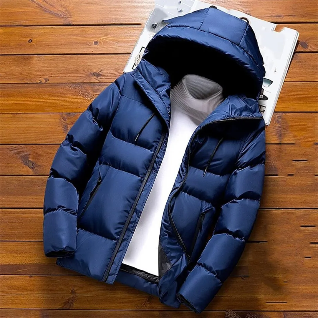 Men Hooded Lightweight Cotton Padded Coats Warm Casual Jackets Puffer Jacket