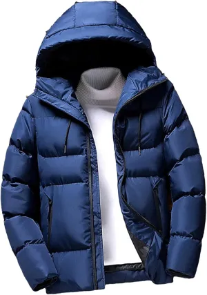 Men Hooded Lightweight Cotton Padded Coats Warm Casual Jackets Puffer Jacket