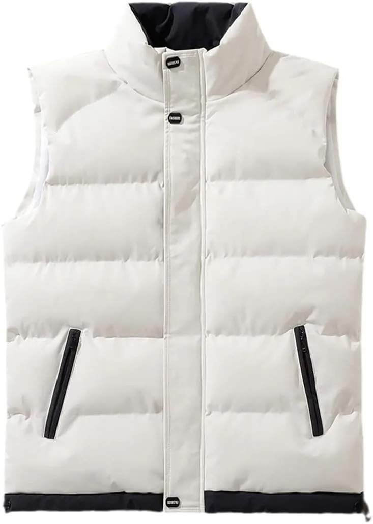 Men' Sleeveless Vest Jackets Winter Cotton Padded Vest Coats Warm Waistcoat