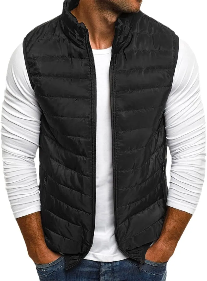 Men Thick Vest Autumn Jackets Sleeveless Coats Warm Cotton Padded Waistcoat