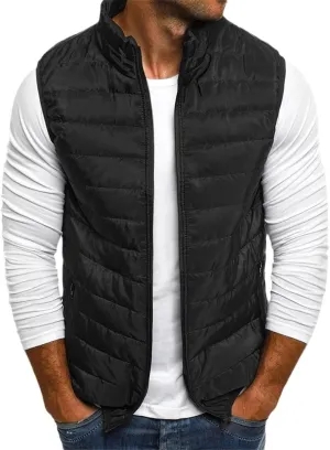 Men Thick Vest Autumn Jackets Sleeveless Coats Warm Cotton Padded Waistcoat