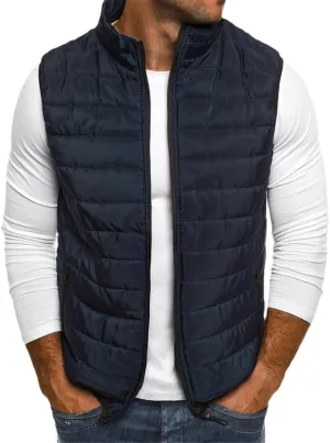 Men Thick Vest Autumn Jackets Sleeveless Coats Warm Cotton Padded Waistcoat