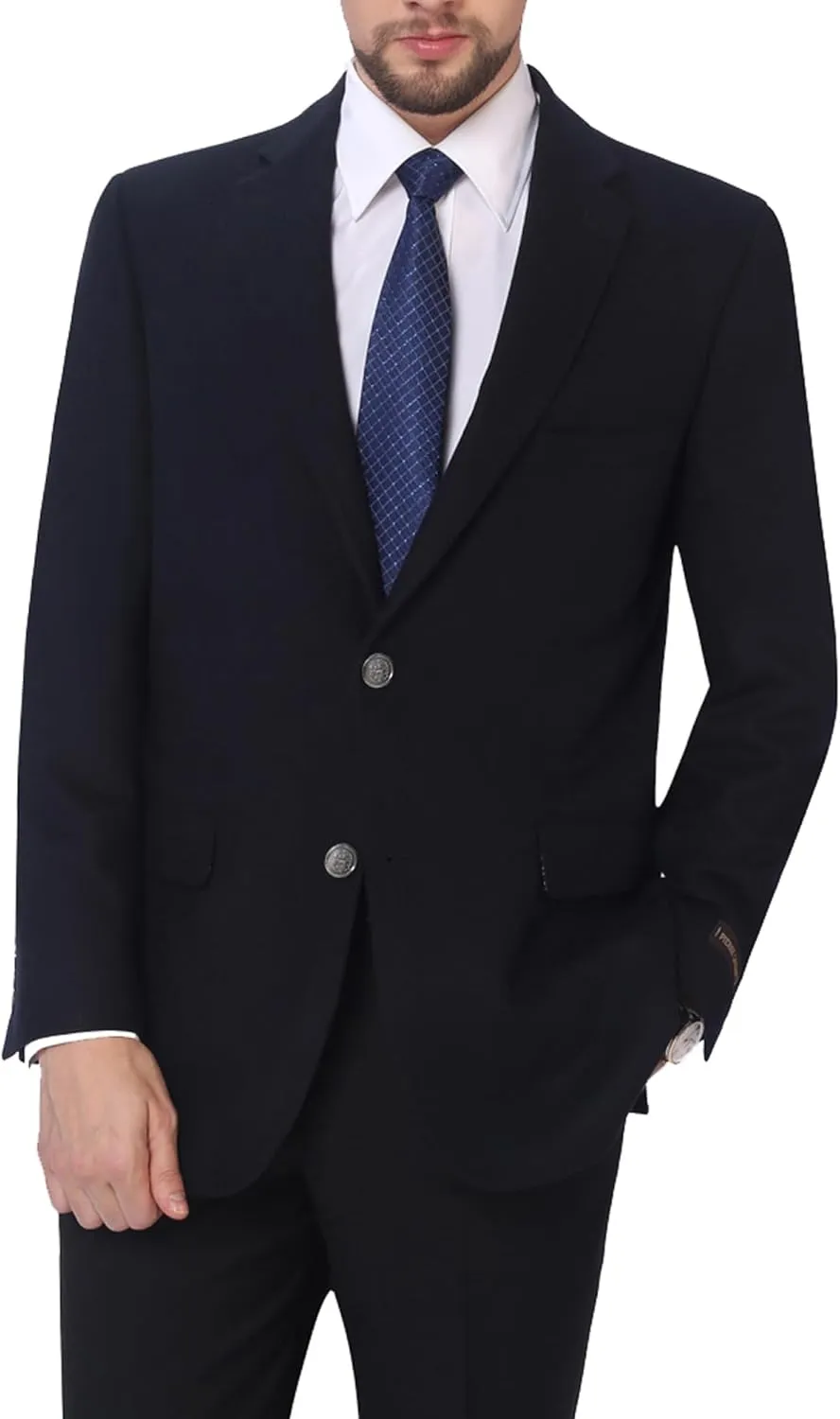 Men's Blazer Classic Fit Sport Coats Stylish 2 Button Single Breasted Stretch Sports Jacket for Business & Daily