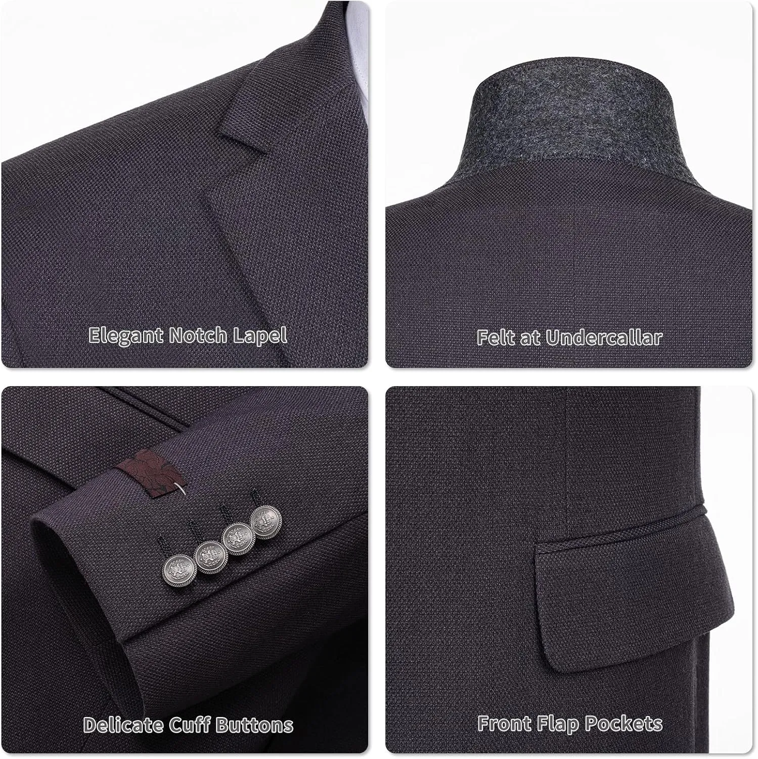 Men's Blazer Classic Fit Sport Coats Stylish 2 Button Single Breasted Stretch Sports Jacket for Business & Daily