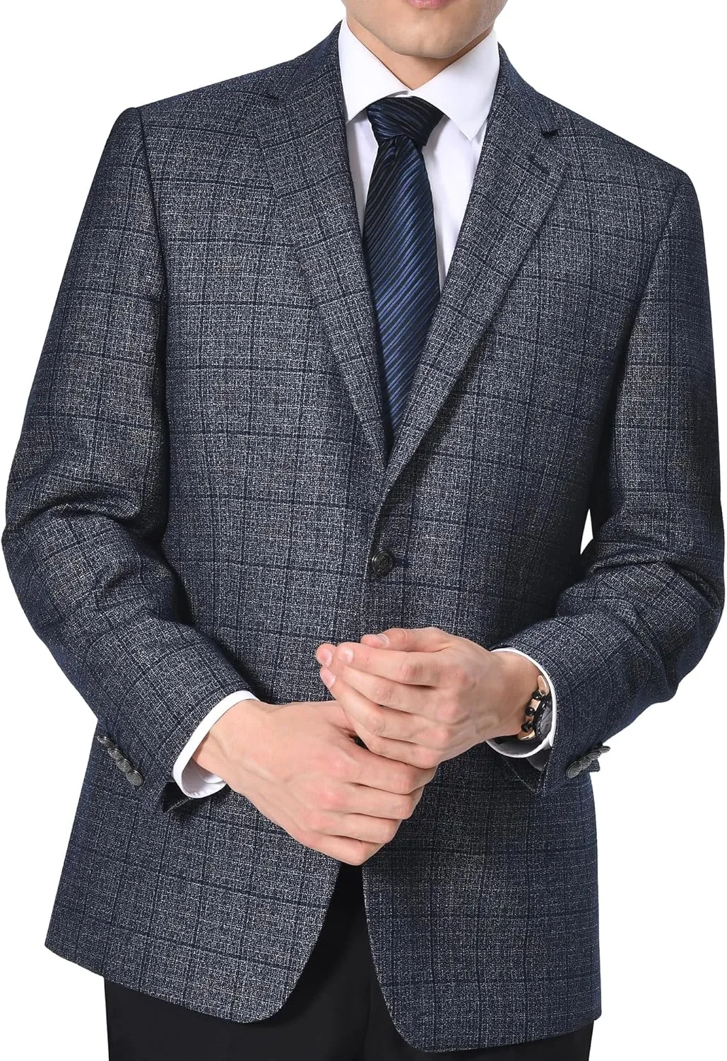 Men's Blazer Classic Fit Sport Coats Stylish 2 Button Single Breasted Stretch Sports Jacket for Business & Daily