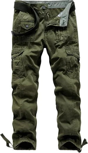 Mens Casual Tactical Pants Ripstop Durable Athletic Tactical Cargo Pants Slim Fit Outdoor Hiking Overall Work Trousers