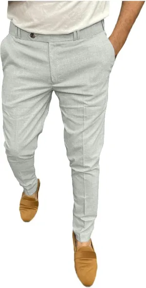 Mens Cotton Blend Chino Pants Slim Fit Flat Front Stretch Skinny Tapered Business Dress Pants Fashion Casual Trousers