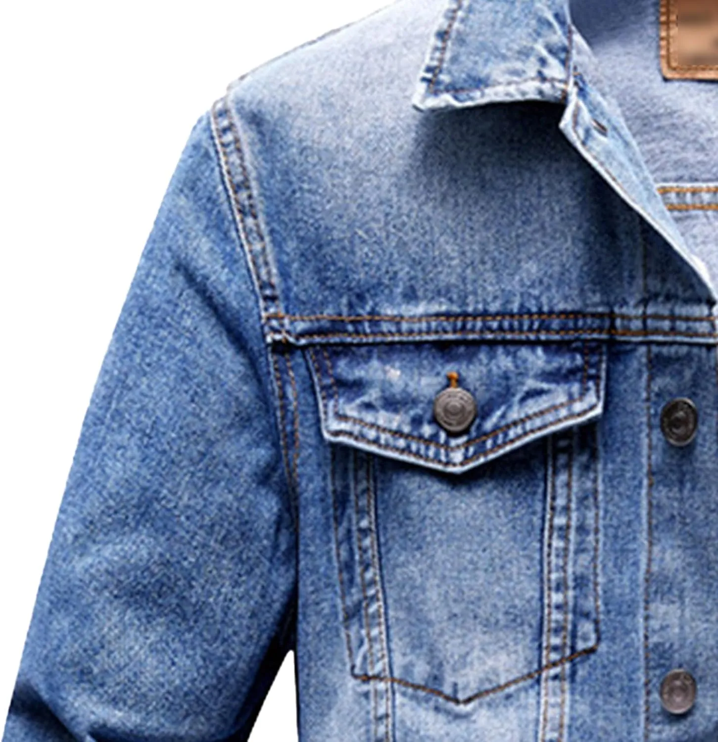 Men's Distressed Ripped Denim Jacket Slim Fit Fashion Workwear Casual Classic Button Down Trucker Jean Coat