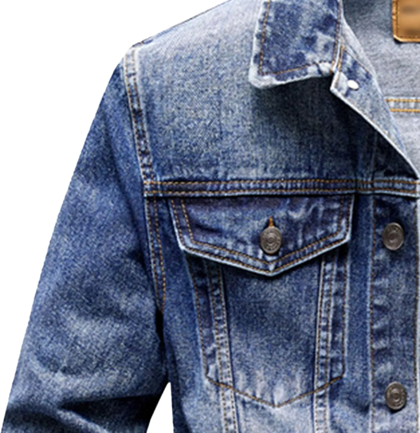 Men's Distressed Ripped Denim Jacket Slim Fit Fashion Workwear Casual Classic Button Down Trucker Jean Coat