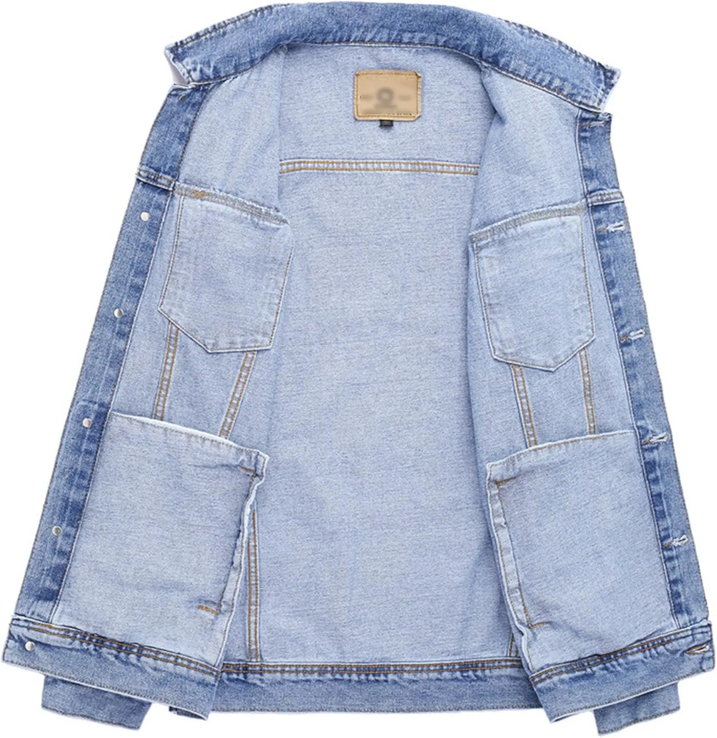 Men's Distressed Ripped Denim Jacket Slim Fit Fashion Workwear Casual Classic Button Down Trucker Jean Coat