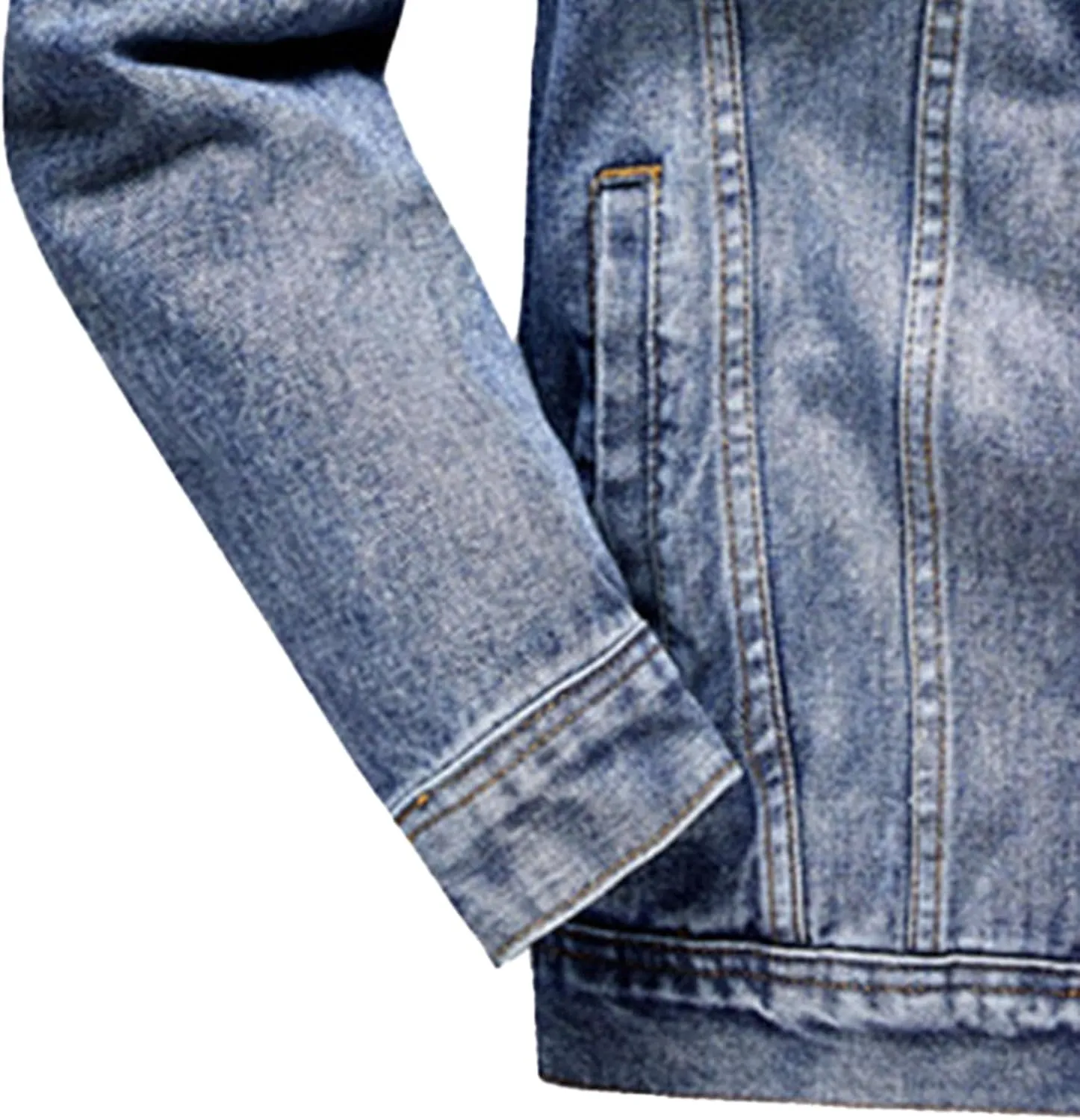 Men's Distressed Ripped Denim Jacket Slim Fit Fashion Workwear Casual Classic Button Down Trucker Jean Coat