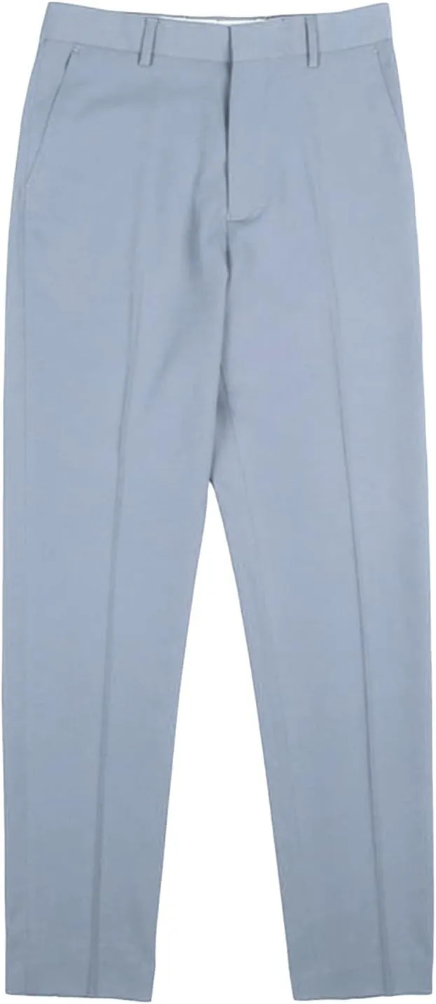 Men's Flat Front Straight Fit Dress Pant Casual Skinny Stretch Chinos Pants Slim Fit Business Pant with Pocket (34,Light Blue)