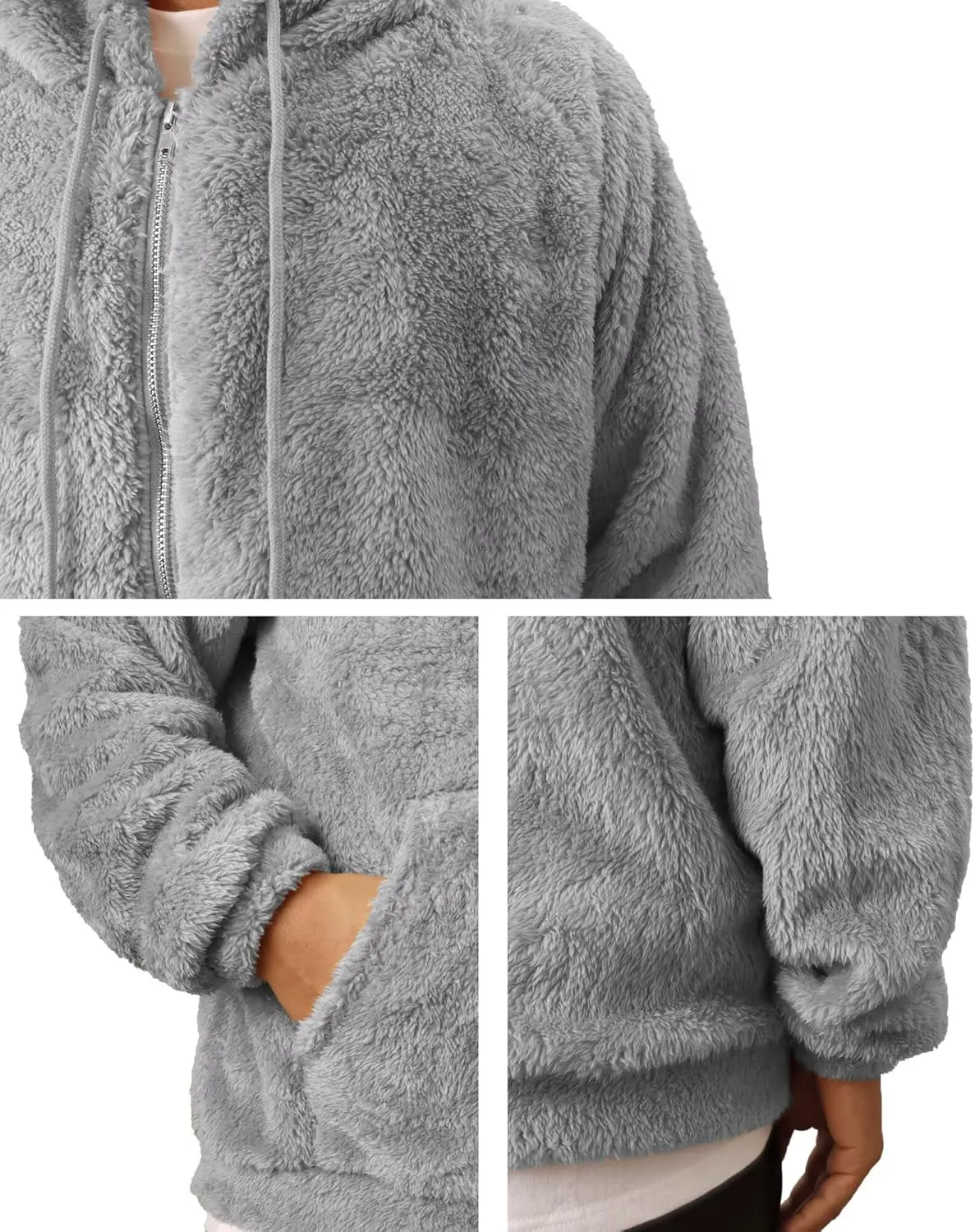 Mens Fuzzy Sherpa Hoodie Sweatshirt Long Sleeve Fashion Pullover Fall Outwear Winter Hooded