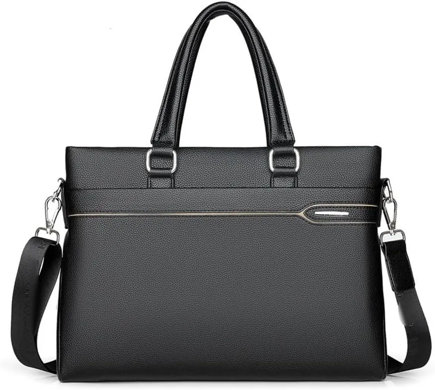 Men's Handbag Soft Leather Large Capacity Leisure Leather Business Ones Shoulder Cross-slung Business Briefcase