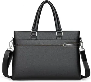 Men's Handbag Soft Leather Large Capacity Leisure Leather Business Ones Shoulder Cross-slung Business Briefcase