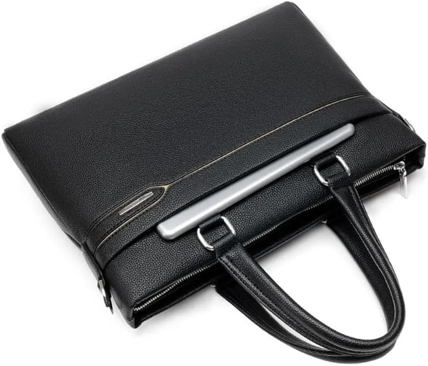 Men's Handbag Soft Leather Large Capacity Leisure Leather Business Ones Shoulder Cross-slung Business Briefcase