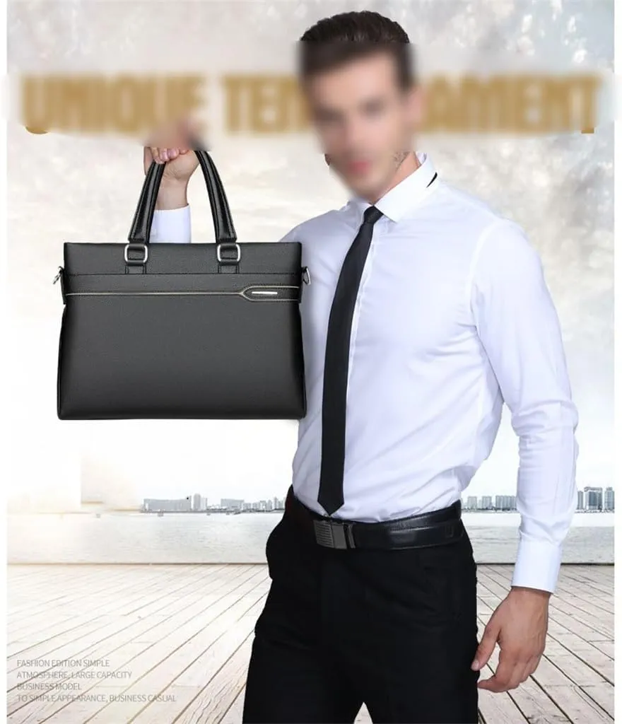 Men's Handbag Soft Leather Large Capacity Leisure Leather Business Ones Shoulder Cross-slung Business Briefcase