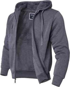 Mens Hoodies Zip Up Thick Sherpa Lined Heavyweight Workout Winter Warm Sweatshirt Jackets