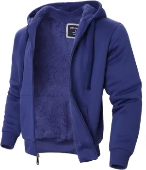 Mens Hoodies Zip Up Thick Sherpa Lined Heavyweight Workout Winter Warm Sweatshirt Jackets