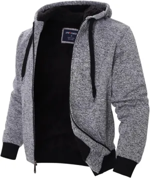 Mens Hoodies Zip Up Thick Sherpa Lined Heavyweight Workout Winter Warm Sweatshirt Jackets